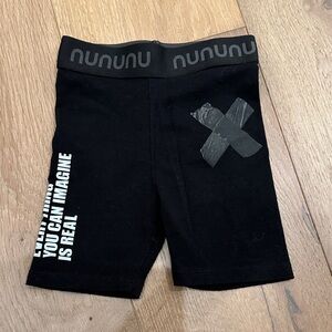 Nununu Black Shorts with Bold Graphics
